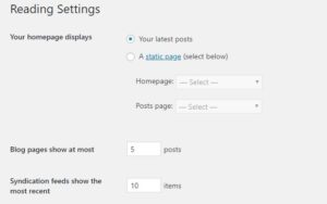 Wordpress Blog Reading Settings