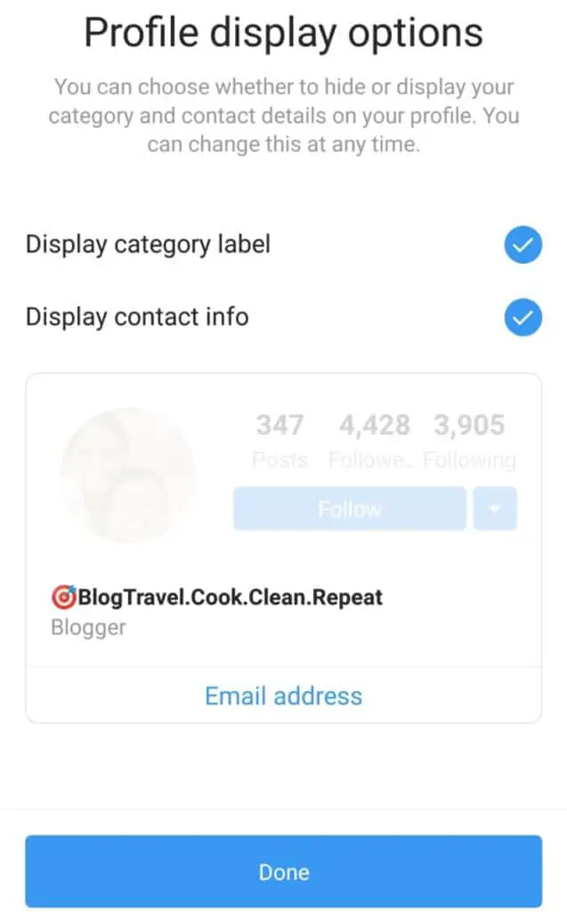 Decide if you want to hide or display on Profile